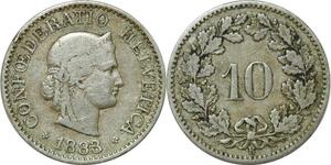 P4153 Schweiz 10 Rappen 1883 B Berne -> Make offer