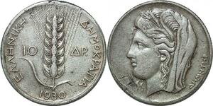 P4180 Greece 10 Drachmai Demeter 1930 Silver -> Make offer