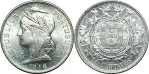 P4207 Portugal 50 Centavos Liberty 1916 Silver UNC -> Make offer