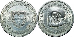 P4216 Portugal 10 Escudos 1960 Heinrich Dom Henrique Silver AU -> M offer