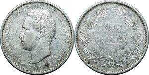 P4217 Portugal 200 Reis Luiz I 1887 Silver -> Make offer