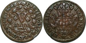 P4221 Portugal 5 Reis Joao V 1737 XF !!! -> Make offer