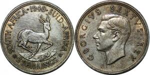 P4240 South Africa 5 Shilling George VI 1948 Silver AU ->Make offer