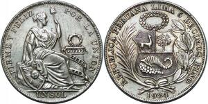 P4281 Perou Peru Sol Lima 1934 Silver -> Make offer