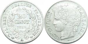 P4337 France 20 Centimes Cérès 1850 A Paris Argent -> Faire offre