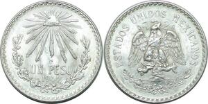 P4358 Mexico Peso 1944 Mo Silver UNC -> Make offer