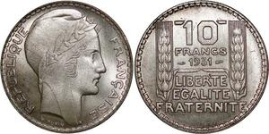 P4378 France 10 Francs Turin 1931 Argent SPL -> Faire offre