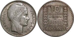 P4380 France 10 Francs Turin 1939 Argent -> Faire offre