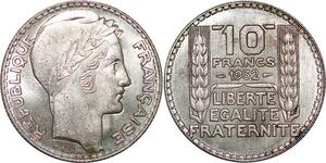 P4384 France 10 Francs Turin 1932 Argent SPL -> Faire offre