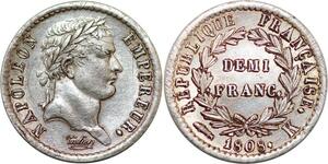 P4421 France 50 Centimes Napoléon III 1808 K Bordeaux Argent SUP -> Faire offre