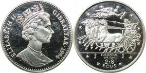 P4476 Gibraltar 2.8 Ecus Elisabeth II 1994 European Union Proof ->Make offer