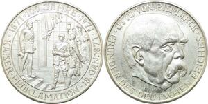 P4479 Germany Medal 100 years German Empire 1871 1971 Silver UNC ->Make offer