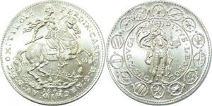 P4482 Rare Medal Austria Double Dukat Archiduc Ferdinand Karl 1642 1963 UNC