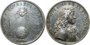P4487 Très Rare France Médaille Louis XIV Nec Plvribvs Roi Soleil 1667 Silver