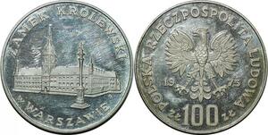 P4516 Poland 100 Zlotych Zamek Krolewski 1975 Silver Proof