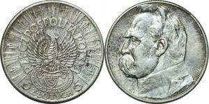 P4522 Poland 5 Zlotych Jozef Pilsudski 1934 Silver -> Make offer
