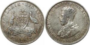 P4578 Rare Australia One Florin 2 Shillings 1915 H Silver -> Make offer