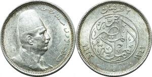 P4618 Egypt 2 Piastres Fuad I 1342 1923 H Silver UNC ++ -> Make offer