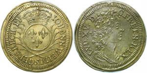 P4648 France Jeton royal Louis XV Johann Weidigers Ecu de Palmes SUP + ->Faire offre