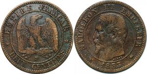 P4677 France 2 Centimes Napoléon III 1853 petit D Lyon ->Faire offre