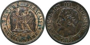 P4679 Rare France 1 Centime Napoléon III 1854 K Bordeaux SUP++