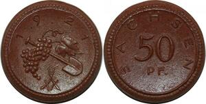 P4690 Germany Sachsen 50 Pfennig 1921 Böttger-Steinzeug Manufaktur Meissen