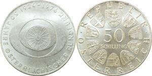 P4703 Austria 50 Schilling 50 Jahre österreichischer Rundfunk 1970 Silver UNC