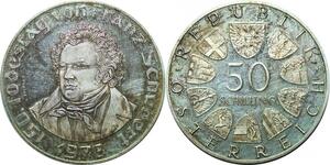 P4705 Austria 50 Schilling Franz Schubert 1978 Silver Proof ->Make offer