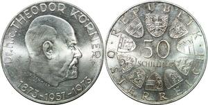 P4706 Austria 50 Schilling Dr. Theodor Körner 1973 Silver UNC ->Make offer