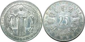 P4714 Austria 25 Schilling Bundestheater 1955 Silver AU -> Make offer