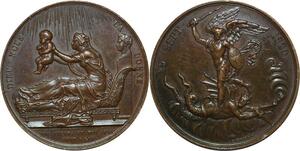 P4738 France Médaille Naissance Duc de Bordeaux Gayrard Saint Michel 1820 Paris SPL