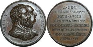 P4754 France Médaille Henri IV Louis XVIII Gayrard Statut aïeul SPL -> Faire offre