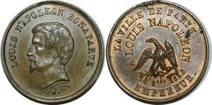 P4755 France Médaille Louis Napoléon Bonaparte Ville Paris Empereur 1852 SUP