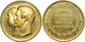 P4756 France Médaille Honneur Exposition Universelle 1855 Napoléon III Eugénie SPL