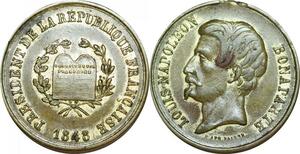 P4758 France Médaille Louis Napoléon Bonaparte Président République Française 1848