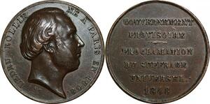 P4761 France Médaille Ledru Rollin Proclamation Suffrage Universel 1848 -> F offre
