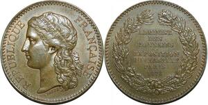 P4766 France Médaille Administration Monnaies Exposition Universelle Barre 1878 SPL