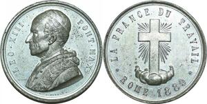 P4776 Medaglia Papal States Italy Leo XIII Exposition Arts 1889 Rome SUP