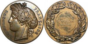 P4810 France Médaille Ceres Oudiné Offert J Madelain Senateur -> Faire offre