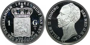 P4819 Netherlands Holland Gulden Willem II 1842 Silver Proof -> Make offer