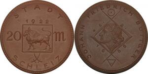 P4831 Germany Schleiz 20 Marks Johann Friedrich Böttger 1922 BU UNC