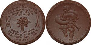 P4833 Germany 10 Marks Ludwig Richter Meissen 1921 BU UNC -> Make offer