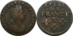 P4855 France Liard Louis XIV de France 1695 X Amiens -> Faire offre