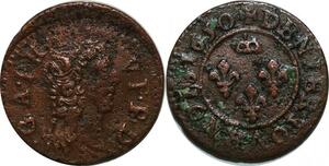 P4856 France Dombes Denier Tournois Gaston d'Orléans 1650 Trevoux -> Faire offre