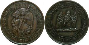 P4886 Rare France 5 Centimes Satirique Bataille Sedan 1870 UNC -> Make offer