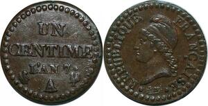 P4911 France 1 Centime Dupré an 7 A Paris 53/50 ->Faire offre