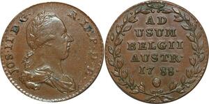 P4962 Austrian Netherlands 2 Liards Oorden Joseph II 1782 Bruxelles AU