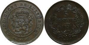 P4977 Luxembourg 5 Centimes 1870 Barth AU++ -> Make offer