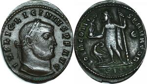 P4990 Roman Follis Licinius I AD 308-324 Siscia 5th officina Jupiter AU