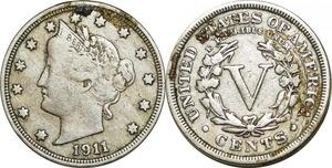 P5023 USA 5 Cents Liberty 1911 -> Make offer